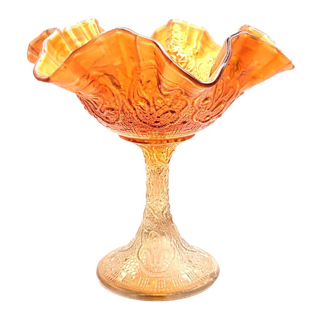 Antique Autumn Color Palette Pedestal Bowl 1920s